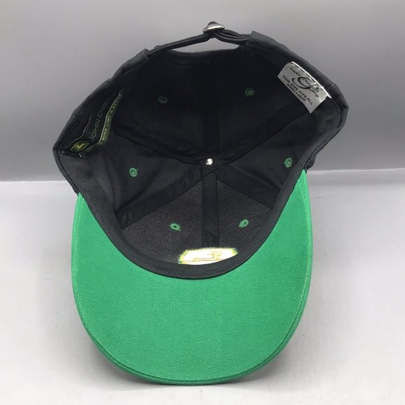 John Deere Tractors Hat Cap Adjustable Strapback Black Green EUC - Picture 5 of 7